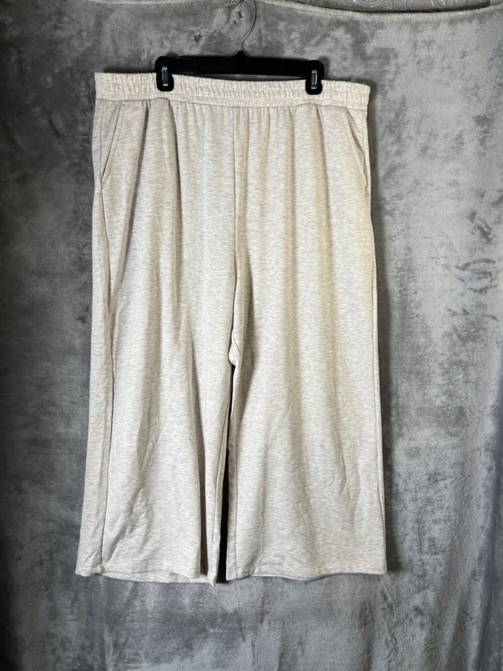 Light Gray Pull-On Wide Leg Bottoms
